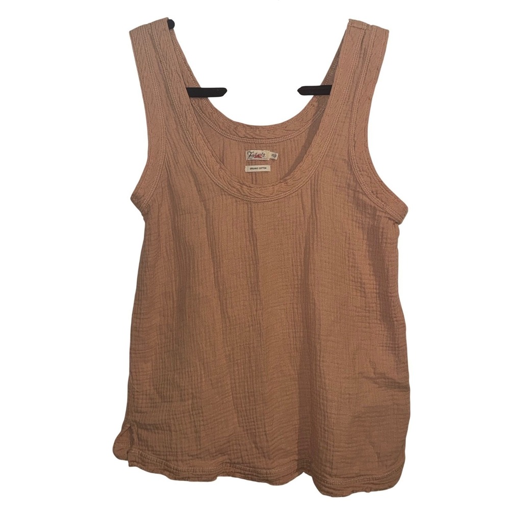 Faherty Organic Cotton Gauze Topanga Tank Top Terracotta Clay XS - Picture 3 of 8